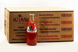 Нектар Aziano Watermelon Juice with Basil Seed (Азиано Арбуз с семенами базилика) 290 мл